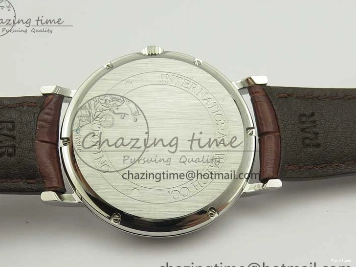 MIROTIME 0517 Portofino Automatic SS TWF 1:1 Best Edition Silver Dial Gold Markers on Brown Leather Strap A Bright 7203